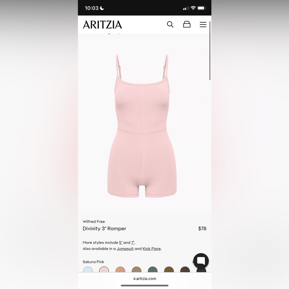 Aritzia Divinity Romper